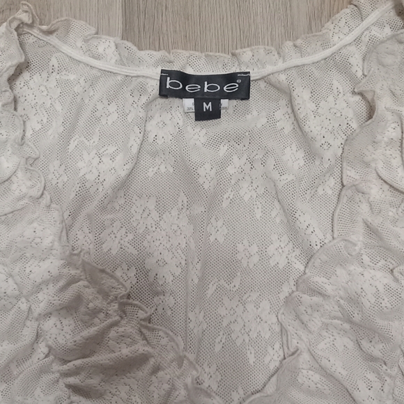 Bebe Cream Lace Ruffle Top - Picture 3 of 3